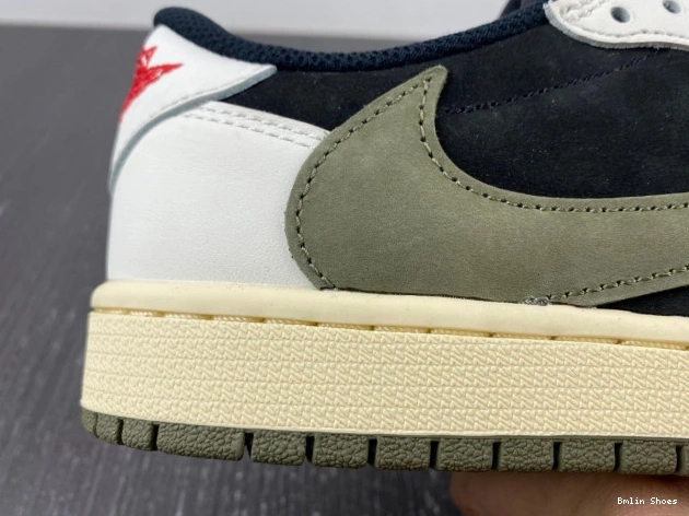 Bmlin Travis Scott Jordan 1 Low x WMNS OG DZ4137-106 Olive Air 0727